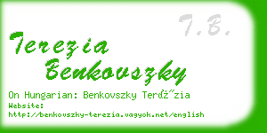 terezia benkovszky business card